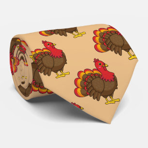 Cute Cartoon Turkey Tie