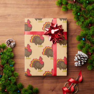 Cute Cartoon Turkey Wrapping Paper