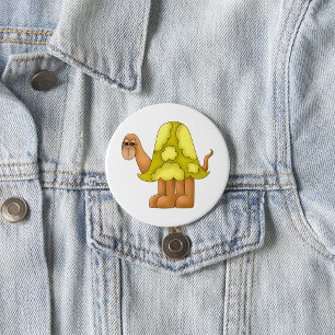 Cute Cartoon Turtle with Puffy Green Shell 7.5 Cm Round Badge