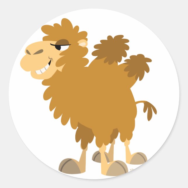 Cute Cartoon Two-Humped Camel Sticker (Front)
