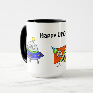 Cute Cartoon UFO Day Mug