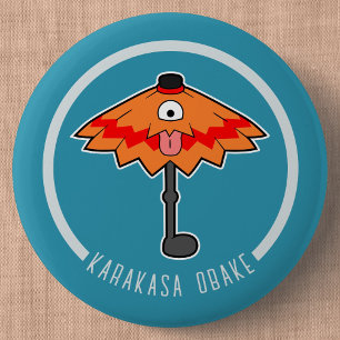 Cute Cartoon Umbrella Ghost   Japanese Yokai 6 Cm Round Badge
