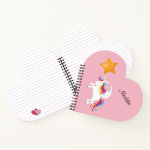 Cute Cartoon Unicorn and Star Notebook