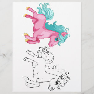 Cute Cartoon unicorn colouring page