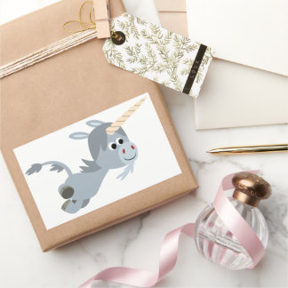 Cute Cartoon Unicorn In A Hurry Sticker