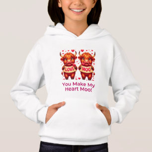Cute cartoon valentines highland cow