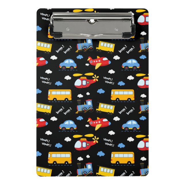 Cute Cartoon Vehicles Pattern  Mini Clipboard (Front)