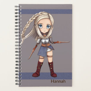 Cute Cartoon Viking Girl Personalised Planner