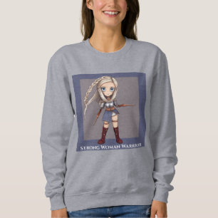 Cute Cartoon Viking Girl Warrior Sweatshirt
