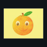 Cute Cartoon Vintage Orange Drawing Postcard<br><div class="desc">A cartoon style orange with vintage effect applied to the image. Custom postcards.
Gift idea for adults and kids.</div>