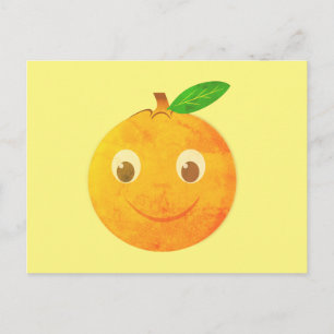 Cute Cartoon Vintage Orange Drawing Postcard