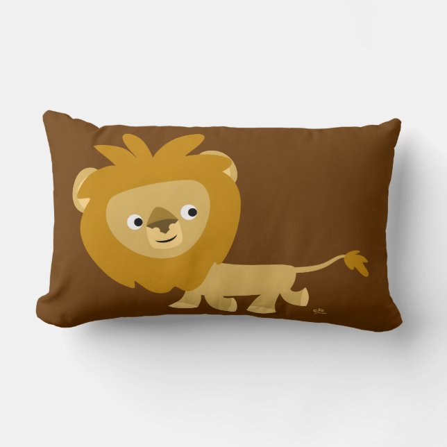 Cute Cartoon Walking Lion Pillow (Front)