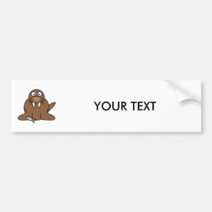 Cute Cartoon Walrus Bumper Sticker