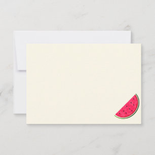 Cute Cartoon Watermelon Blank Cream Off White Card