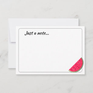 Cute Cartoon Watermelon Custom Just a Note Card