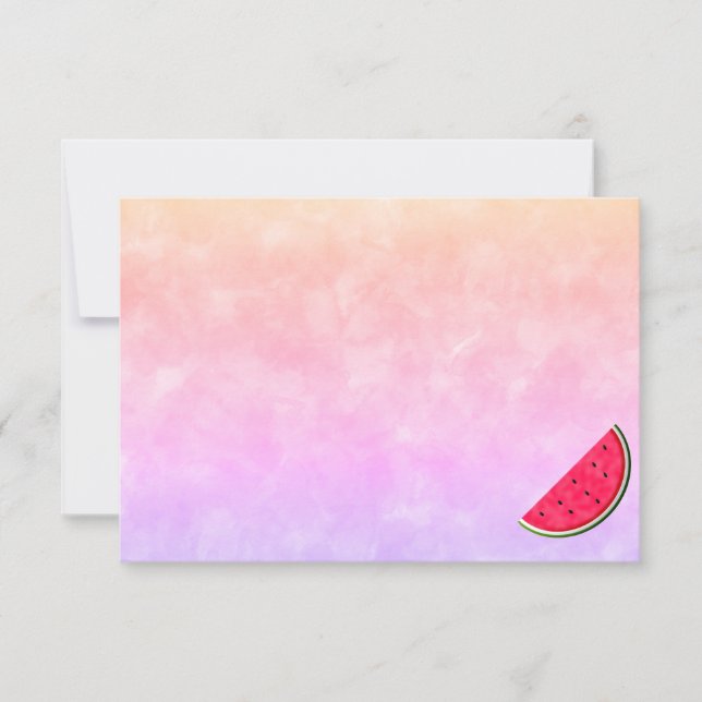 Cute Cartoon Watermelon Watercolor Custom Blank Card (Front)