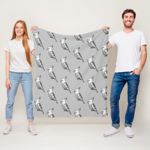 Cute Cartoon Whiteface Cockatiel Birds Pattern Fleece Blanket