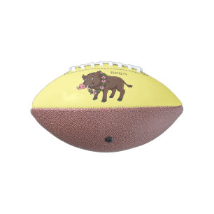 Cute cartoon wild boar and flowers football