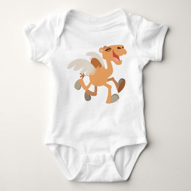 Cute Cartoon Winged-Camel Baby Bodysuit (Front)