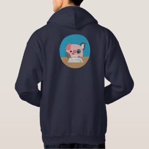 Cute Cartoon Writing Pig Hoodie
