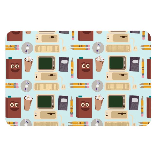 Cute Cartoon Writing Tools Deluxe Mega Magnet (Horizontal)