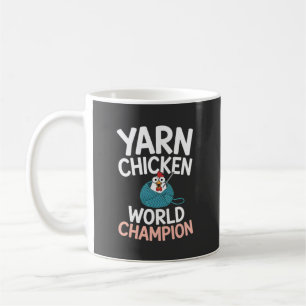 Cute Cartoon Yarn Chicken World Champion Coffee Mug
