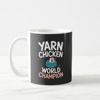 Cute Cartoon Yarn Chicken World Champion Coffee Mug