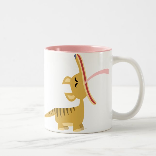 Cute Cartoon Yawning Thylacine Mug (Right)