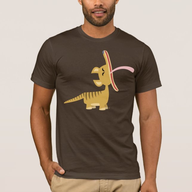 Cute Cartoon Yawning Thylacine T-Shirt (Front)