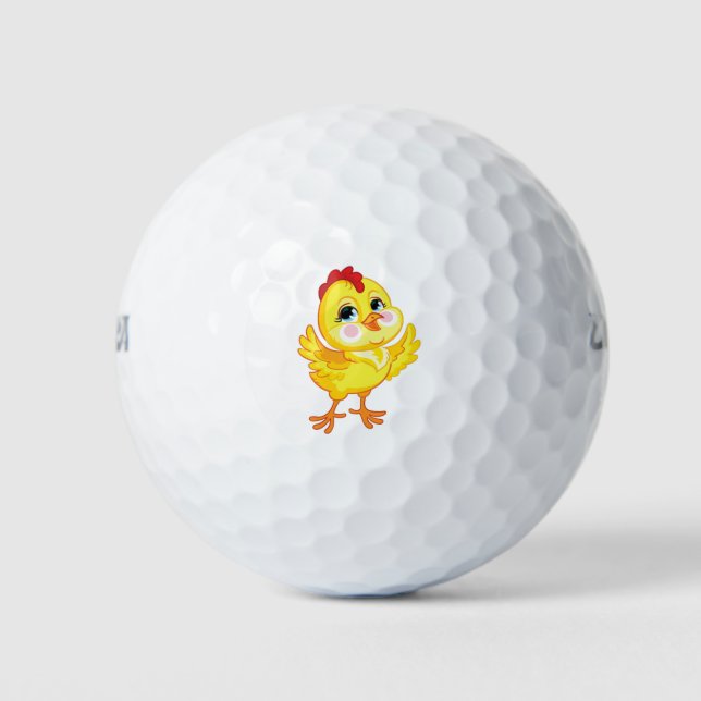 Cute cartoon yellow chicken golf balls (Front)