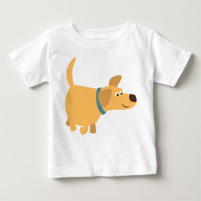 Cute Cartoon Yellow Labrador Baby T-Shirt (Front)