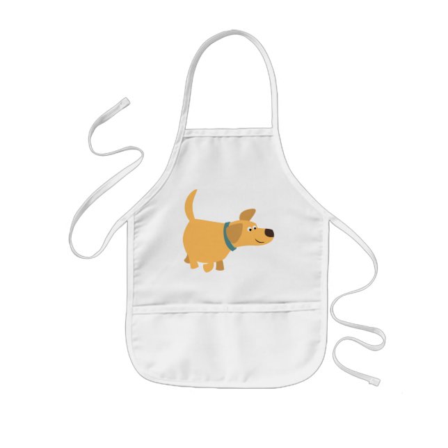 Cute Cartoon Yellow Labrador Children Apron (Front)