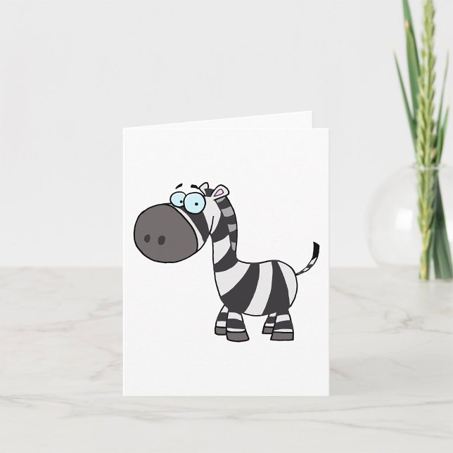 Cute Cartoon Zebra Funny Animal Character Card (Creator Uploaded)