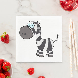 Cute Cartoon Zebra Funny Animal Character Napkin