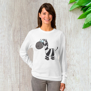 Cute Cartoon Zebra Funny Animal Character T-Shirt