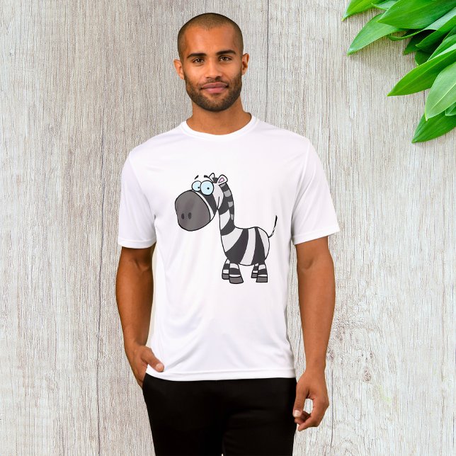 Cute Cartoon Zebra Funny Animal Character T-Shirt (Creator Uploaded)
