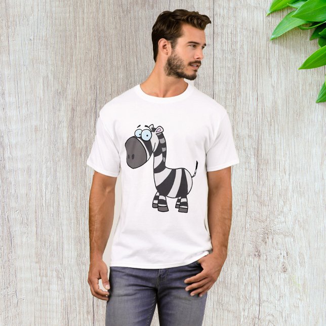 Cute Cartoon Zebra Funny Animal Character T-Shirt (Creator Uploaded)