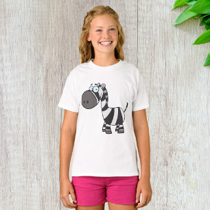 Cute Cartoon Zebra Funny Animal Character T-Shirt
