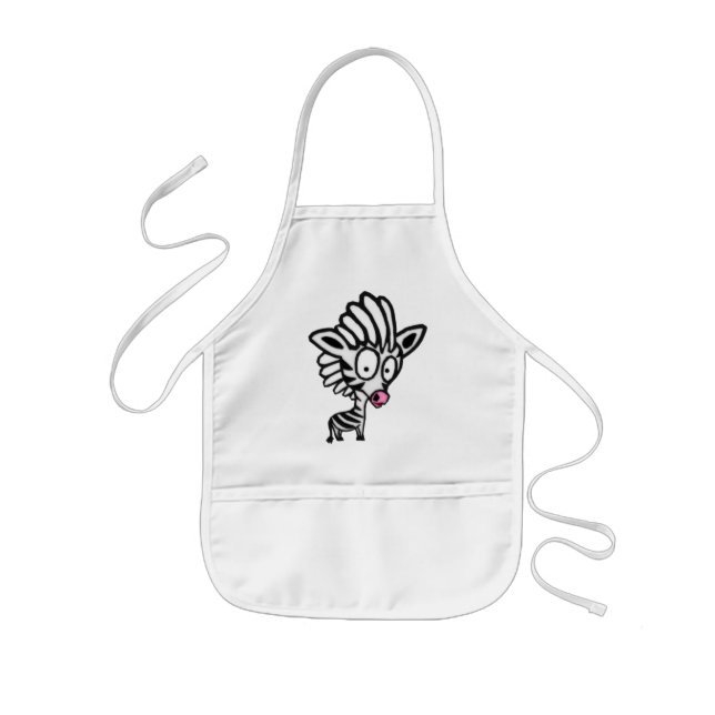 Cute Cartoon Zebra Kids Apron (Front)