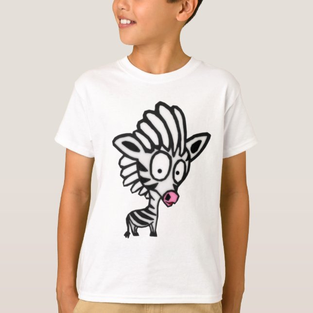 Cute Cartoon Zebra T-Shirt (Front)