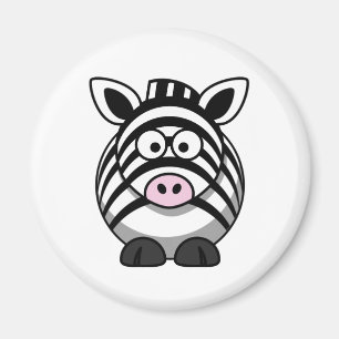 Cute Cartoon Zebra Template Magnet