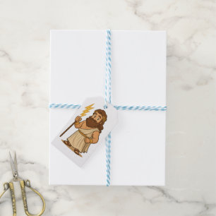 Cute Cartoon Zeus – Greek Mythology God of Thunder Gift Tags