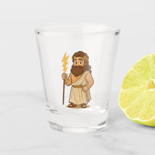 Cute Cartoon Zeus Shot Glass – Greek Mythology God