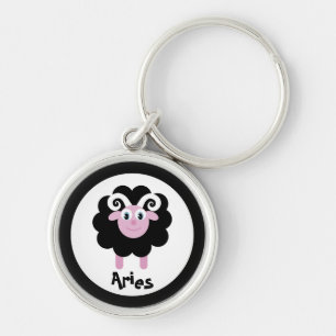 Cute Cartoon Zodiac Aries Ram Key Ring