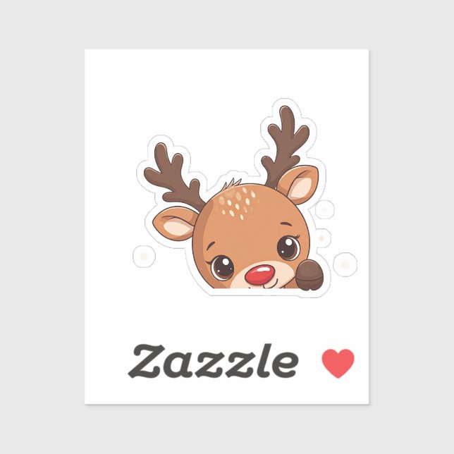Cute cartoonish baby deer peeking from the bottom (Sheet)