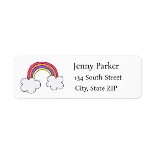 Cute Cartoony Rainbow Return Address Labels
