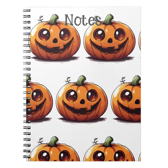 Cute carved Halloween pumpkin cartoon design Notebook (Front)