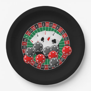 Cute Casino gambling night party Paper Plate