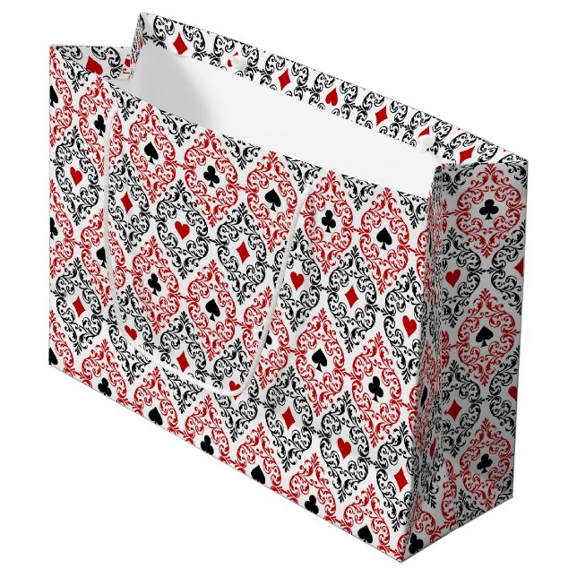cute casino or poker party large gift bag (Front Angled)