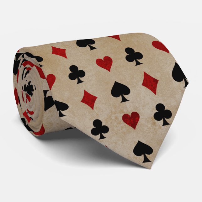 cute Casino tiled pattern neck tie (Rolled)